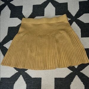 Aerie Mustard Yellow Knit Ribbed Mini Skirt